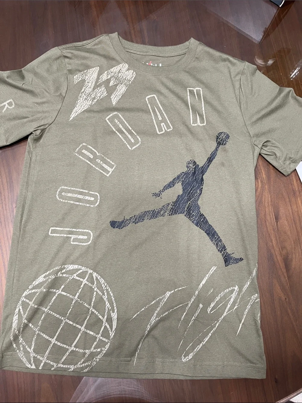 Jordan Olive Green Short Sleeve Jumpman Graphic Tee